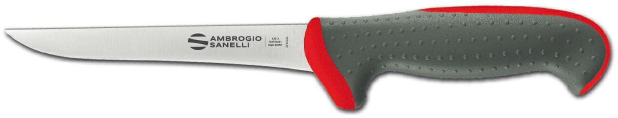 COLTELLO DISOSSO STRETTO 16CM ROSSO TECNA