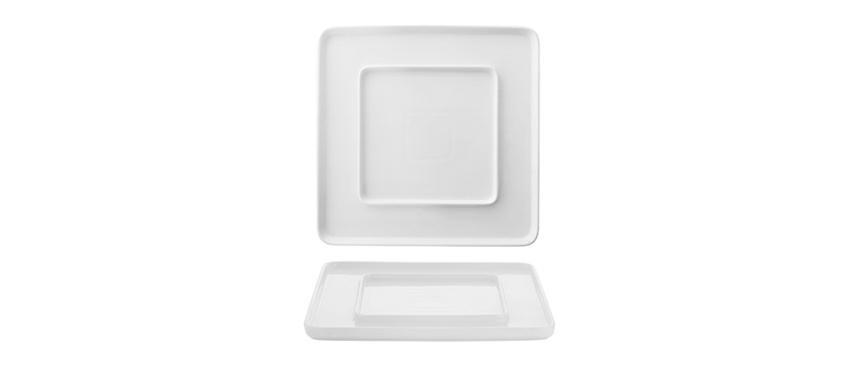 PIATTO GOURMET PRESENTAZIONE QUADR.33X33CM DOUBLE BIANCO