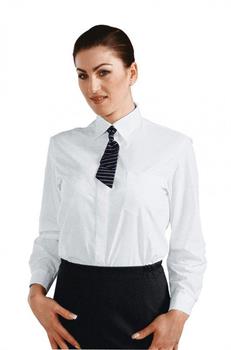 CAMICIA DONNA M/L CON TASCHINO COTONE BIANCA