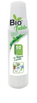 BICCHIERE 80CC COMPOSTABILE BIANCO BIOTABLE CF=50PZ