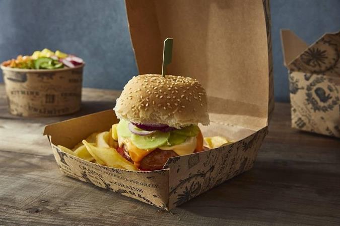 BOX HAMBURGER CARTA AVANA+PE 900ML VINTAGE CM.16X16X9H CF=50
