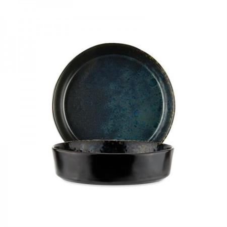 PIATTO FONDO PHOBOS NERO.PUNT.BLU DIAM.18CM STW