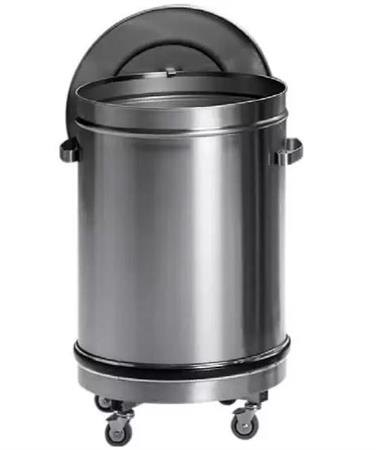 PATTUMIERA 50LT SENZA PEDALE INOX 400X610 C/RUOTE