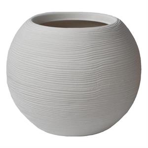 VASO SFERA RIGATO Ø40CM BIANCO PERLA MOD.SHABBY