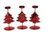 PORTA CANDELE METALLO ALBERO ROSSO