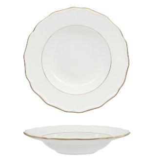 PIATTO FONDO DIANA BORDO DOPPIO FILO ORO 23CM