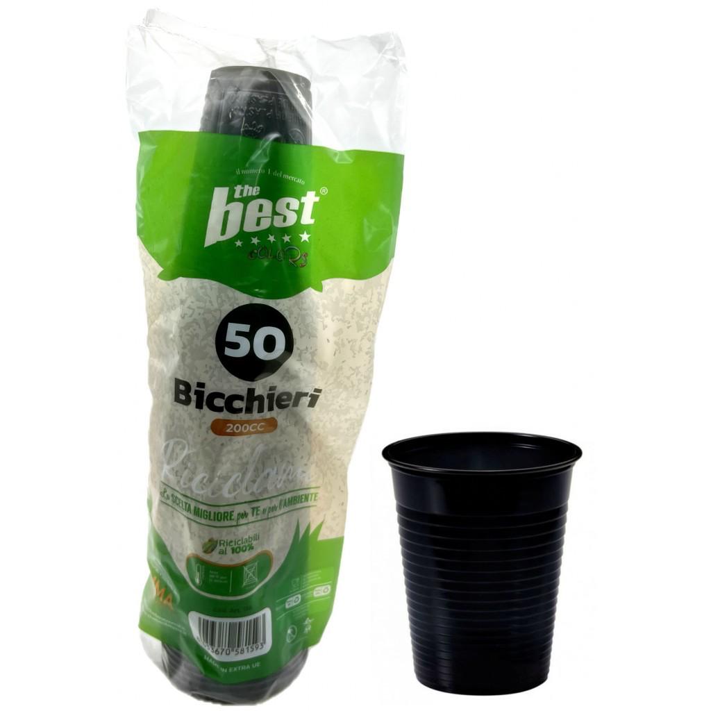 BICCHIERE ACQUA 200CC NERO THE BEST CF=50PZ
