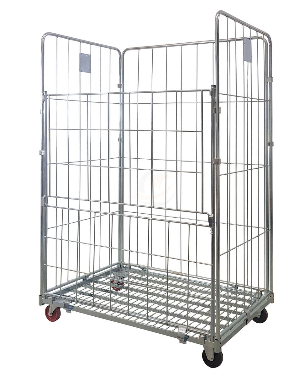 CARRELLO CONTAINER C/SPONDA E RIPIANI