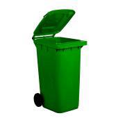 BIDONE RACC.DIFF.240LT C/COP-RUOTE-PED VERDE