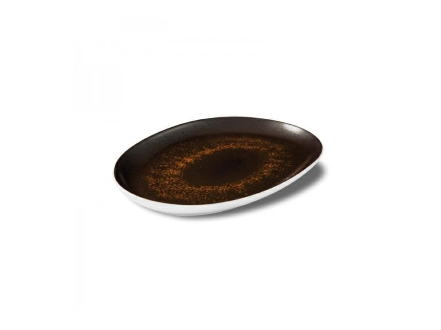 VASSOIO OVALE STRETTO "ESTIA" RUGGINE DIM.33X22CM PORCELLANA