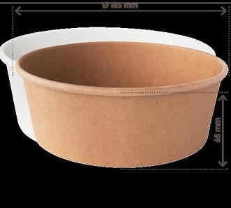INSALATIERA 1300ML CARTONE KRAFT AVANA D.18,5CM CF=50PZ