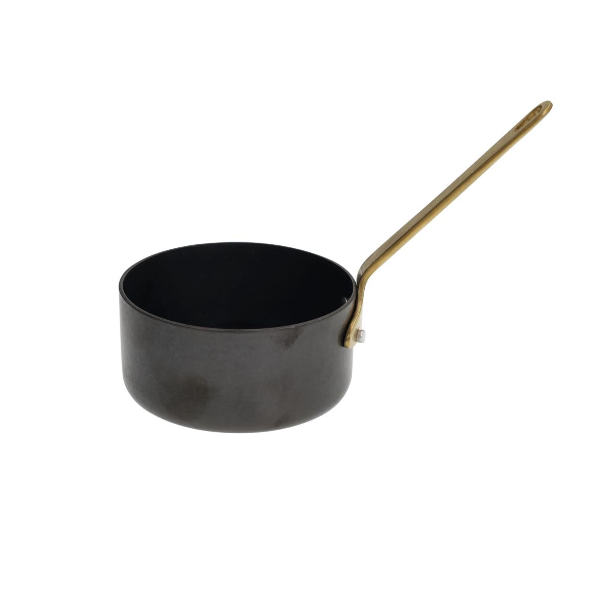 CASSERUOLA CON MANICO CM 10 ORO E NERO