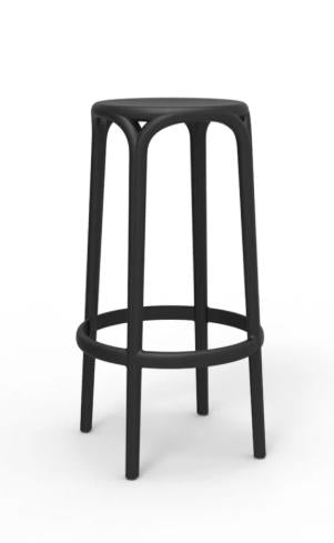 SGABELLO NERO IN POLIPROPILENE 45x45x76 'BROOKLYN'