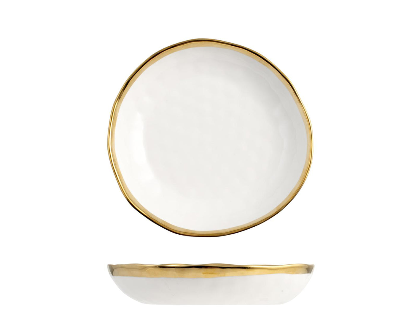 PIATTO BIANCO BORDO ORO 21CM