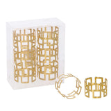 PORTATOVAGLIOLI METALLO GRECA CONFEZIONE 6 PZ ORO
