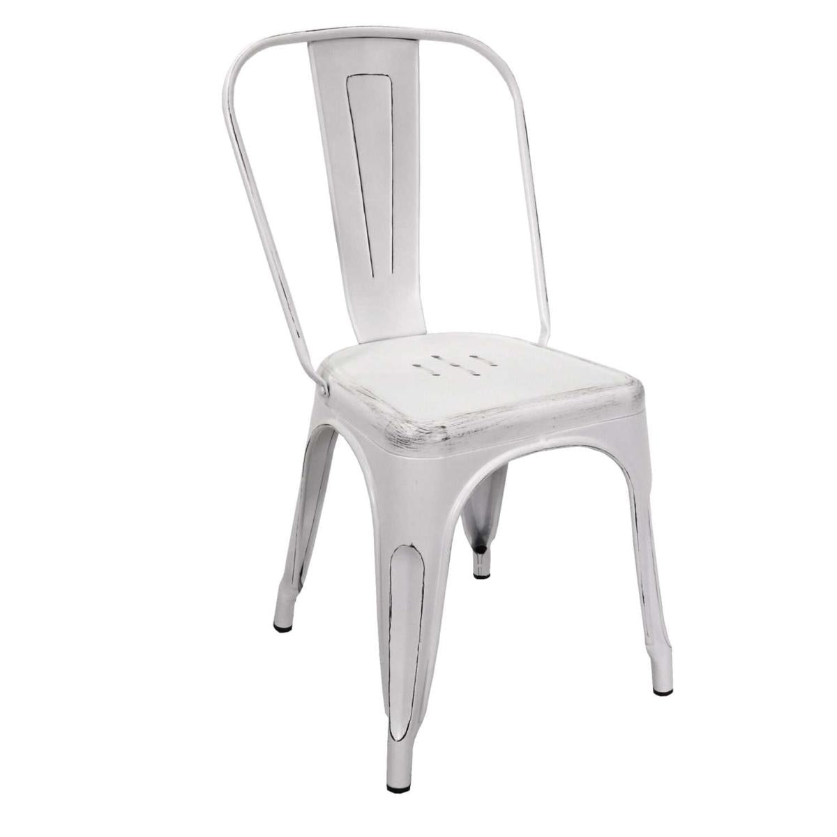 SEDIA IN FERRO NEW BRISTOL BIANCO ANTICO 43x43xH45/84