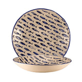 THALASSIOS COPPA ROTONDA BIANCO/BLU DECORO RILIEVO Ø36H6,5CM