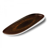 VASSOIO ELLITTICO "ESTIA" RUGGINE DIM.39X15CM PORCELLANA