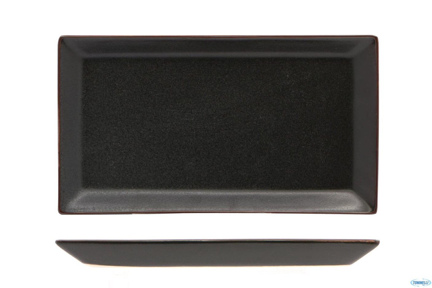 PIATTO RETTANGOLARE CM.28,5X16 STROMBOLI NERO