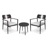 SET ALLUMINIO IBIZA 2PZ POLT. CON TAVOLINO TONDO ANTRACITE