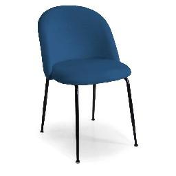 SEDIA VELLUTO SAMMI BLU STRUTTURA NERA CM.50X57H47
