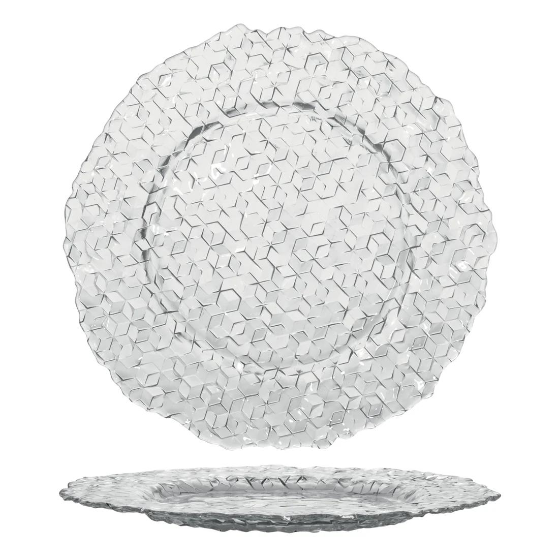 PIATTO IN VETRO CUBIK CM 33