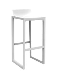 SGABELLO BIANCO POLIPROPILENE 'WALL STREET' 42X42X86H