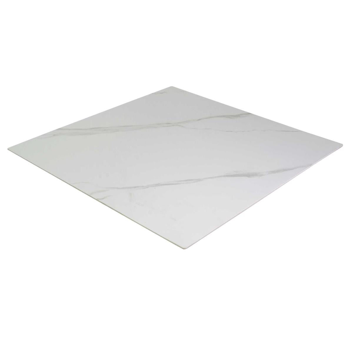 TOP TAVOLO PIETRA SINTERIZZATA BIANCO 80X80X0.6