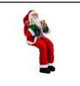 DECORAZIONE BABBO NATALE SEDUTO IN TESSUTO COL.ROSSO H150