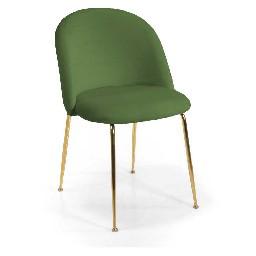 SEDIA VELLUTO SAMMI VERDE STRUTTURA ORO CM.50X57H47