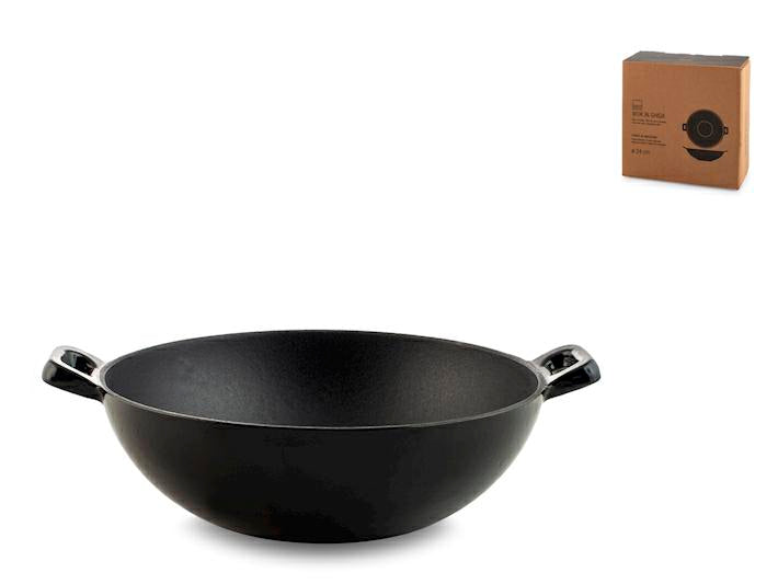 WOK 2 MANICI IN GHISA 24cm
