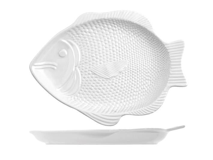 PIATTO PESCE 37X27X4.5 BIANCO