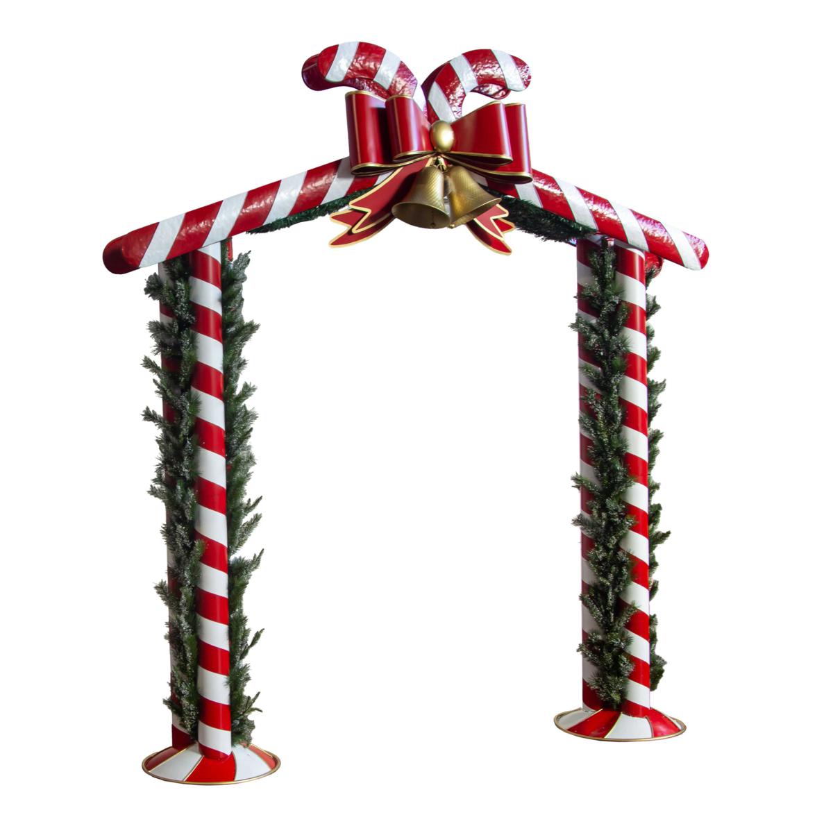 ARCO METALLO BASTONCINI DI ZUCCHERO ROSSO 245X55X270H