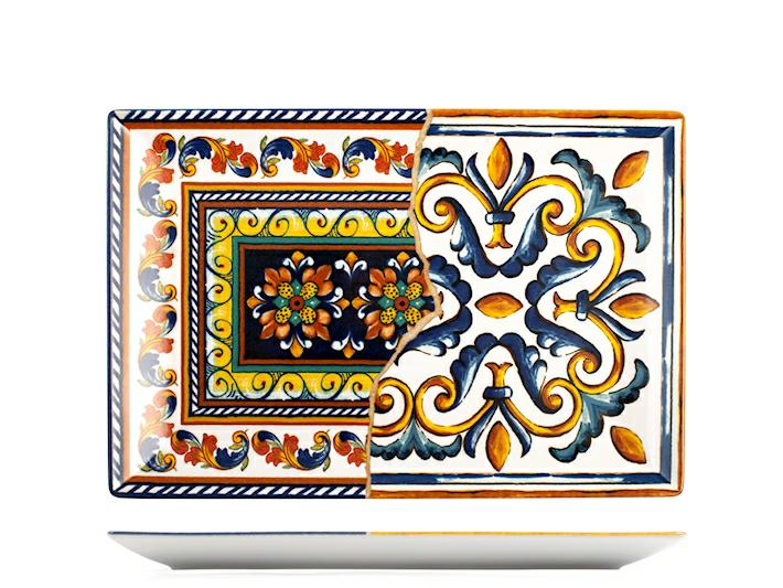 PIATTO RETTANGOLARE 30X20 POSITANO STW DECORATO