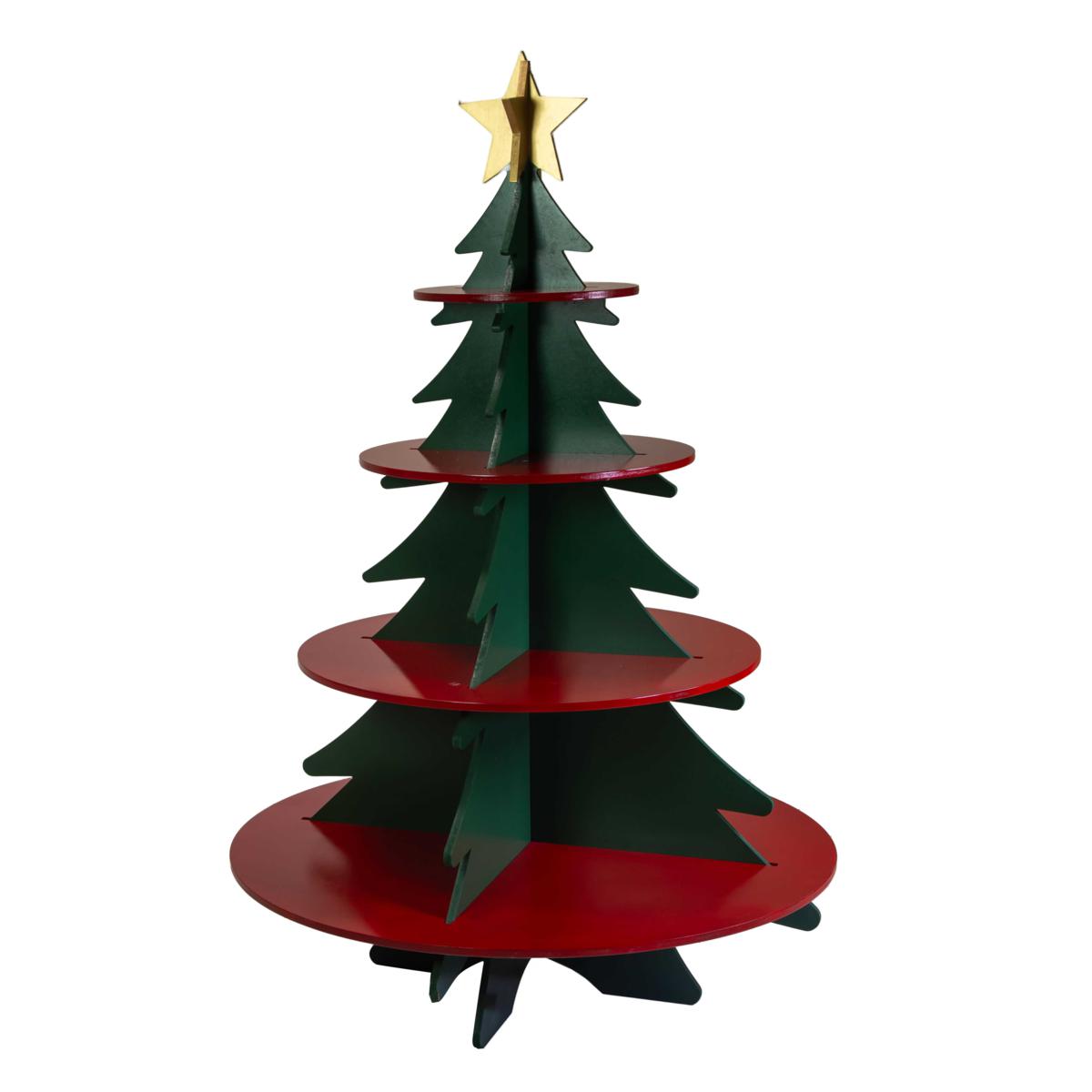 ALBERO ESPOSITORE LEGNO 4 PIANI VERDE 120X184.2H