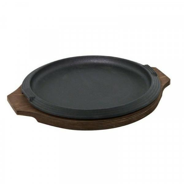 PIATTO A SERVIRE DIAM.26 GHISA C/VASS.LEGNO MULTISTRATO