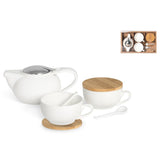 SET DA TE' MILKY IN PORCELLANA E SUGHERO CF=7PZ