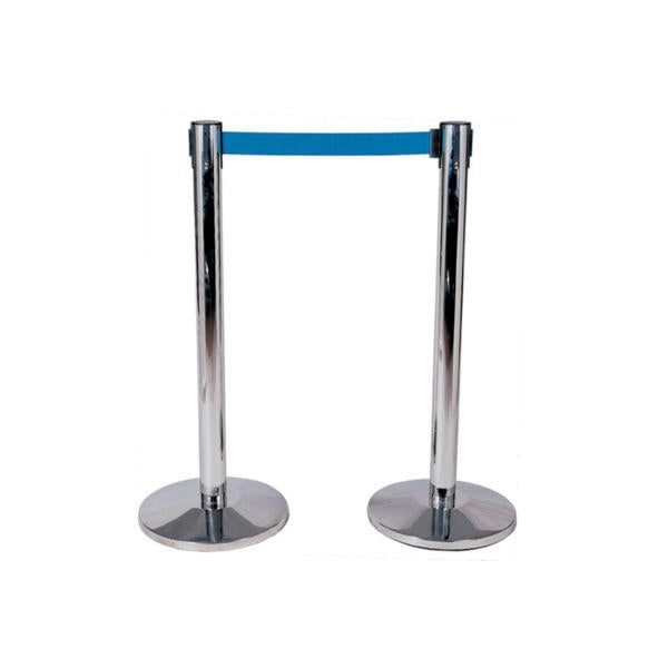 COLONNA ALFA INOX CON NASTRO BLU RETRAIBILE 2MT