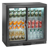 VETRINA BIBITE BASSA NERA 2 PORTE AK201BBS+2°/+8°C 90X51X90H