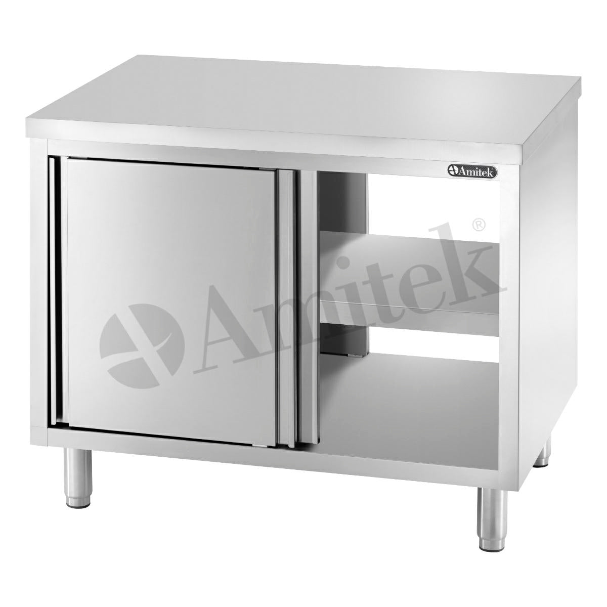 TAVOLO ACCIAIO INOX PASSANTE 160X70X85H