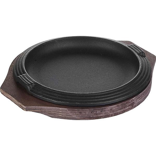 PIATTO GHISA BASIC CON VASSOIO IN LEGNO 16CM