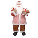 BABBO NATALE TESSUTO ROSA CON ORSETTO C,H60