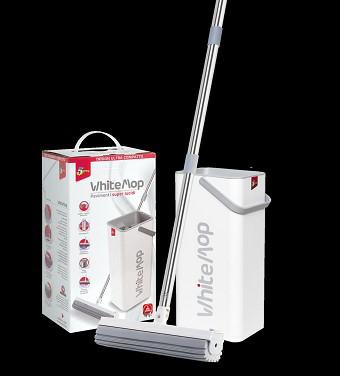SISTEMA PULIZIA "WHITE MOP" SECCHIO RETT.+MOP PVA+ASTA