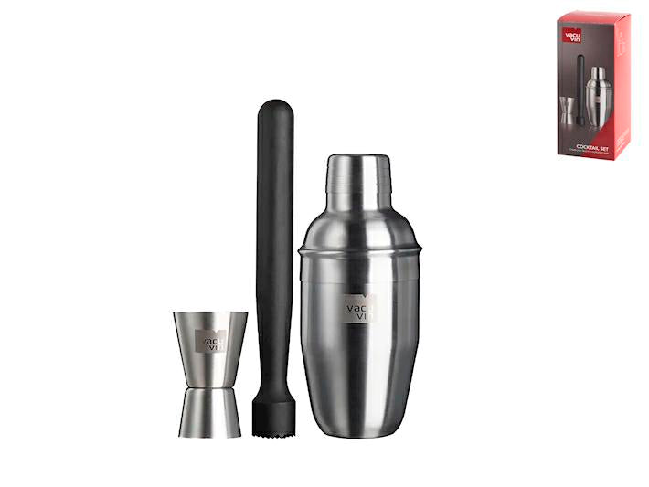 SET COCKTAIL VACU INACCIAIO INOX/PP 3PZ