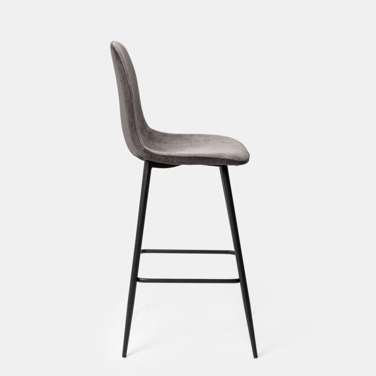 SGABELLO BAR SAMMI GRIGIO STRUTTURA NERO 48X44CM 98H