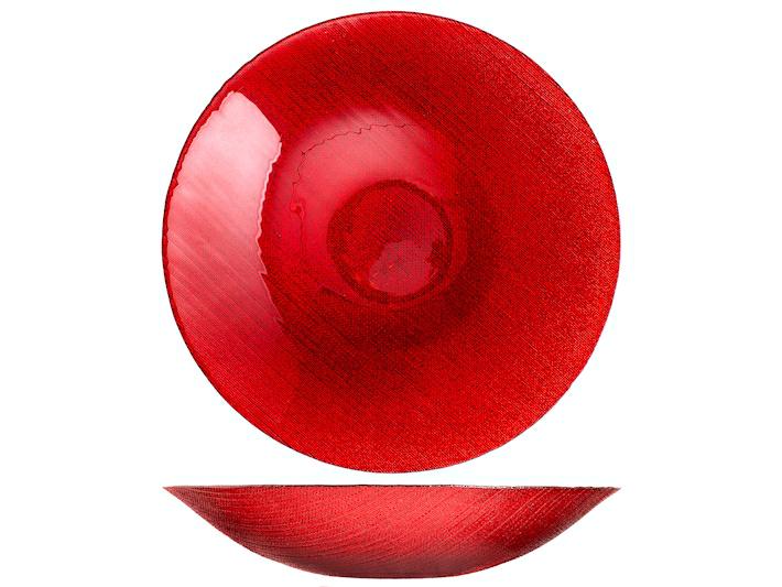 CENTROTAVOLA IN VETRO 40CM CHARM RED GLITTERATO