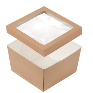 SCATOLA QUADRATA CARTA 1200ml 13.5×13.5 cm S/COPERCHIO 50PZ