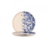 PIATTO FRUTTA BIANCO"PHOBOS" PUNT.BLU Ø20,5H2CM STONEWARE