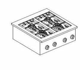 CUCINA 4 FUOCHI DRPOP IN 24KW 800X600 GAS