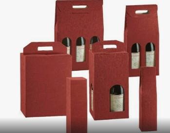 SCATOLA BOTTIGLIA TRIPLA COLORE RUBINO